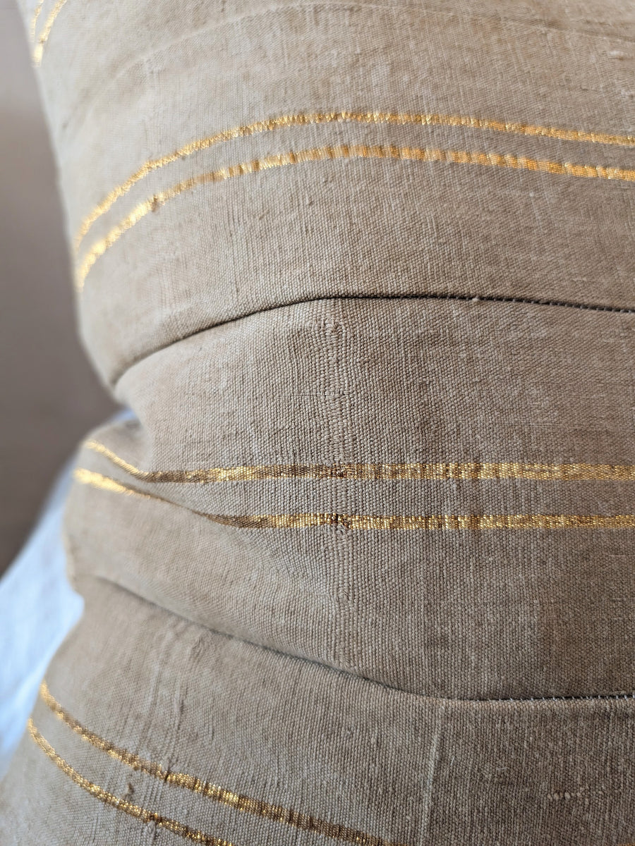 Orla in Tan and Gold - Piecework Pillow