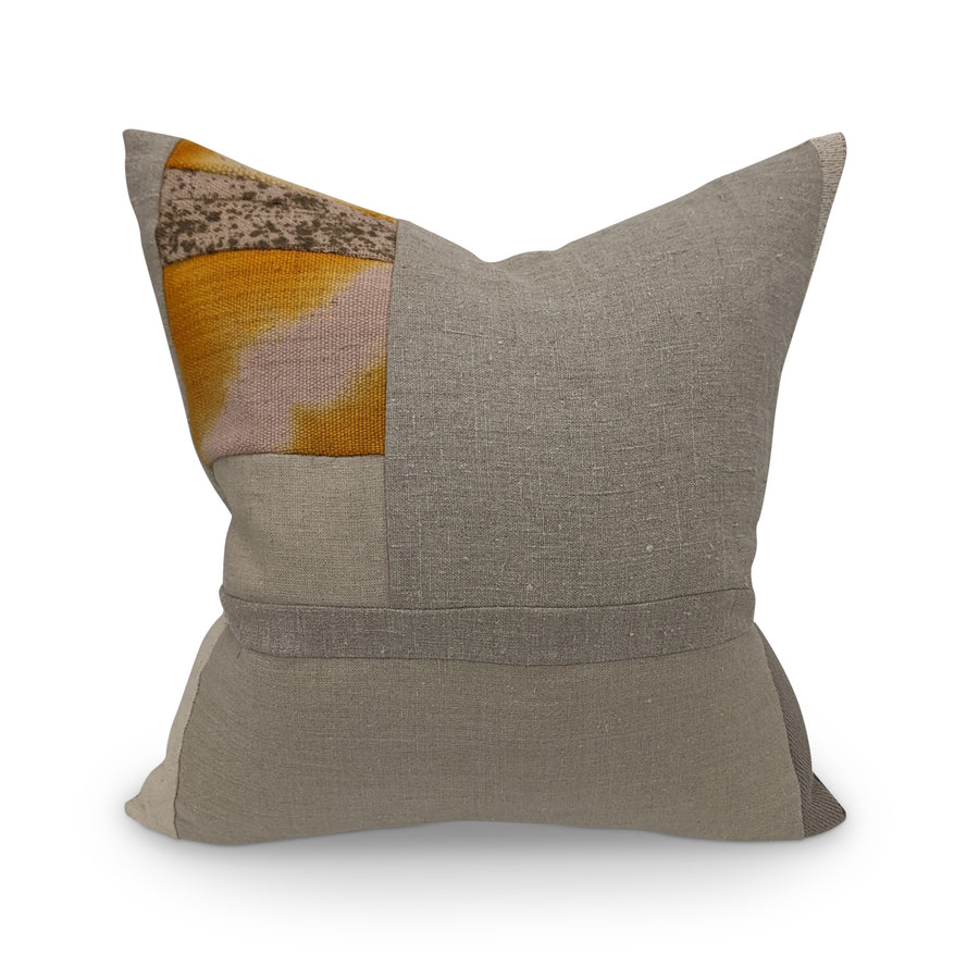 Sola Pillow Piecework Orange and Grey