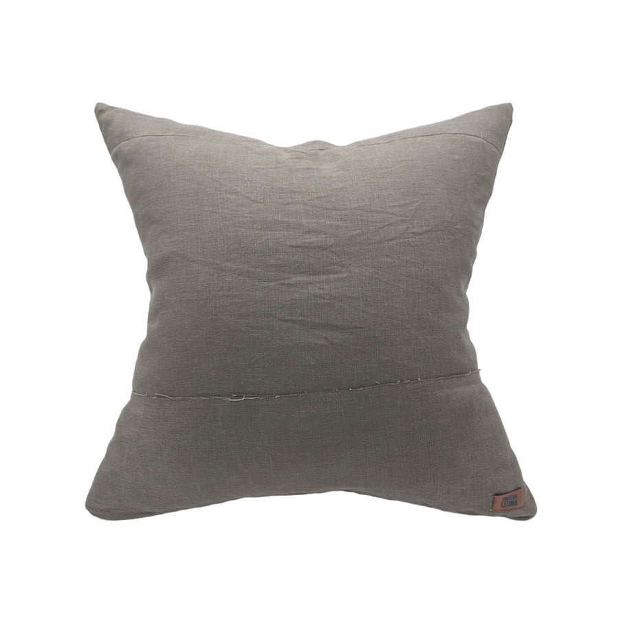 Maik Pillow - Linen Stripe Gray and brown