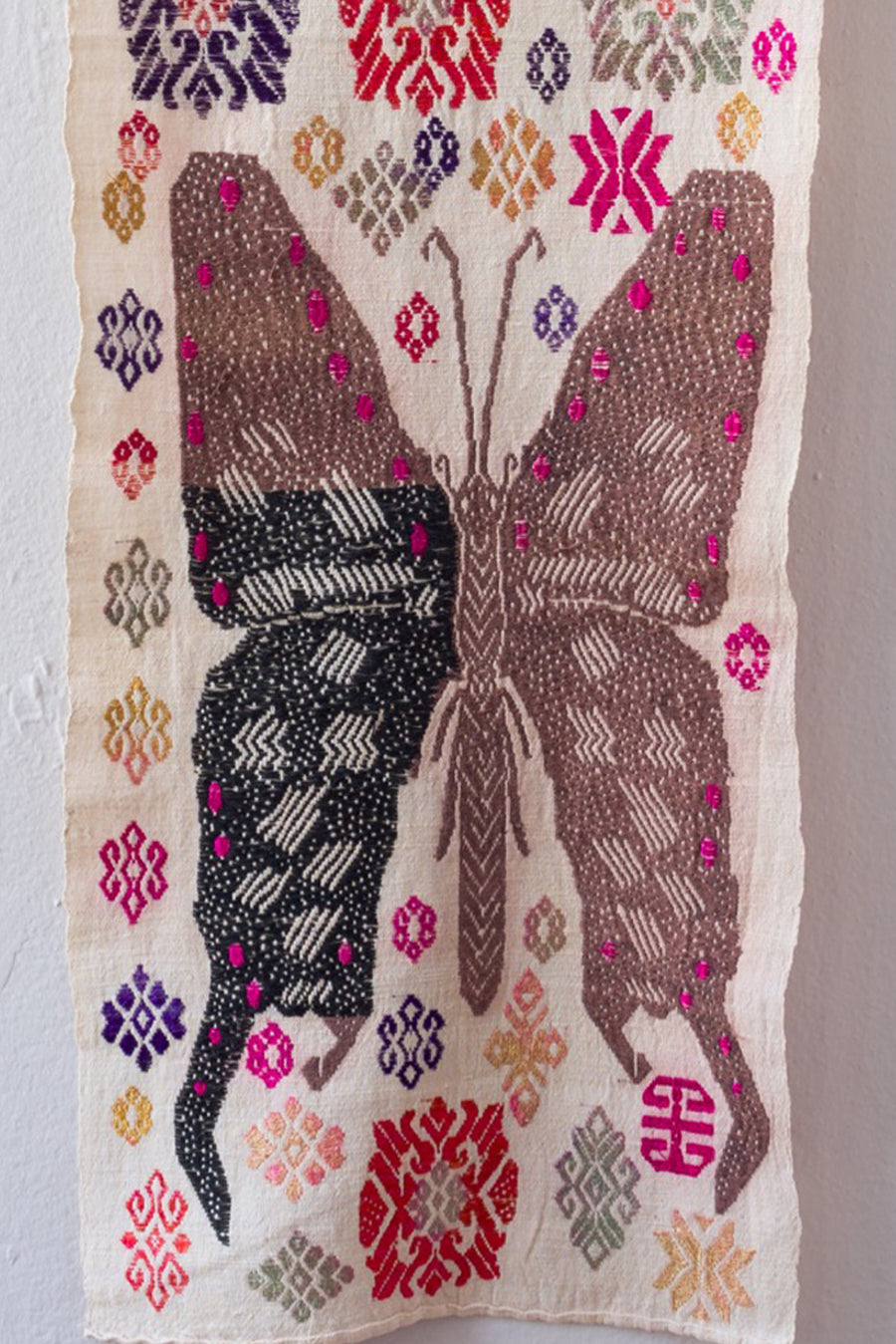 Butterfly Panel - Tai Muey- Brown & Pink
