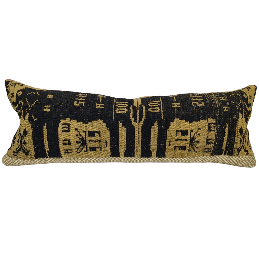 Bonny Pillow - Yellow and Black Hill Tribe Elephants