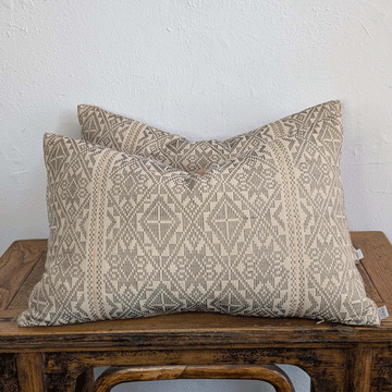 Alma Pillow - Ecru / Tan and Black weave