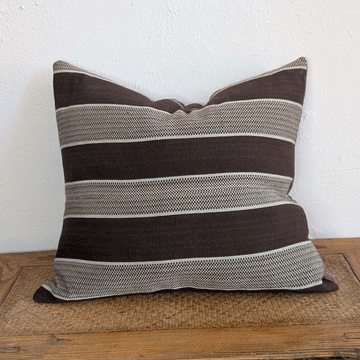Almita Pillow - Brown and white stripe