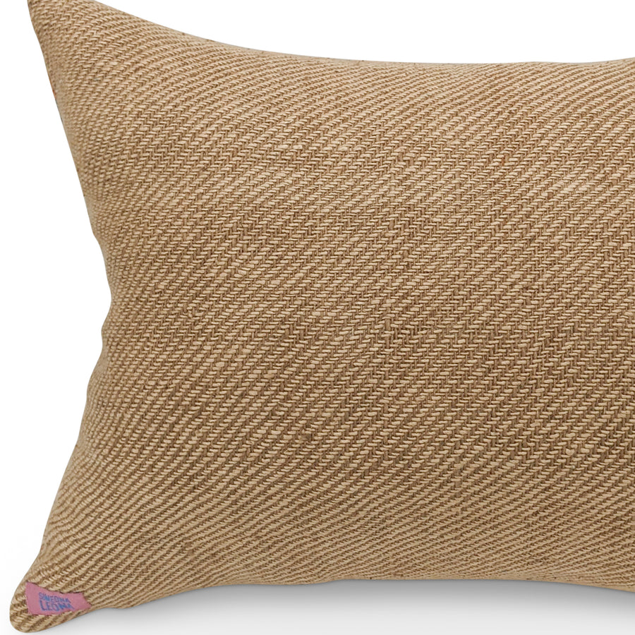 Dowry Blanket - Suni Pillow in Tan and Blue