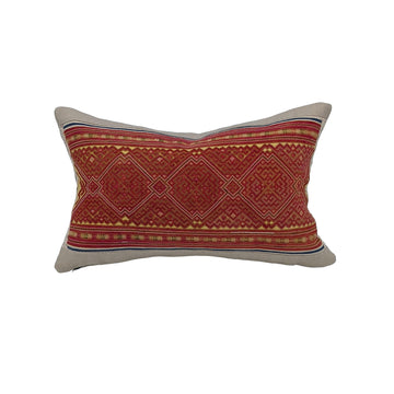 Dov Pillow Embroidery Cuff- Red