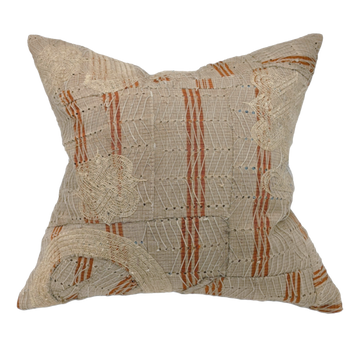 Isak Pillow - Vintage Hausa Cloth in Tan Orange