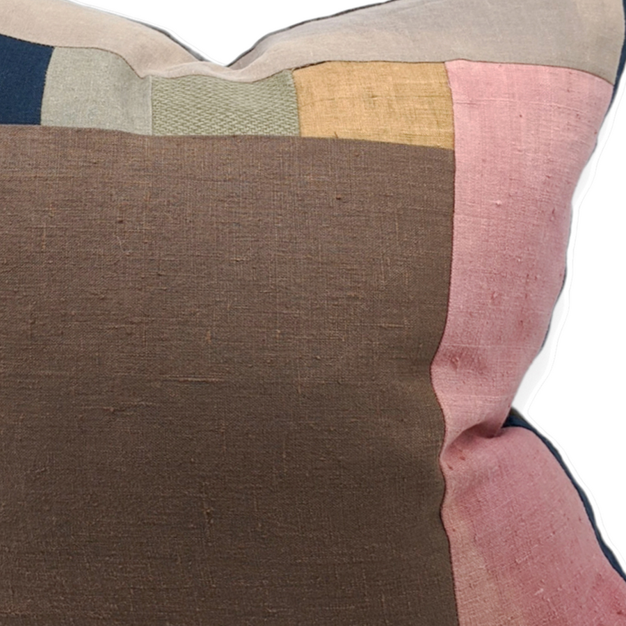 Radman Pillow in Mauve and Pink Mixed-textile Piecework