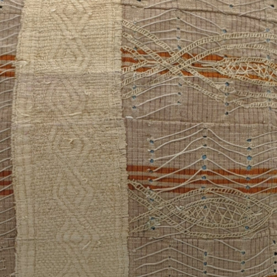 Isa Pillow - Vintage Hausa cloth in  tan