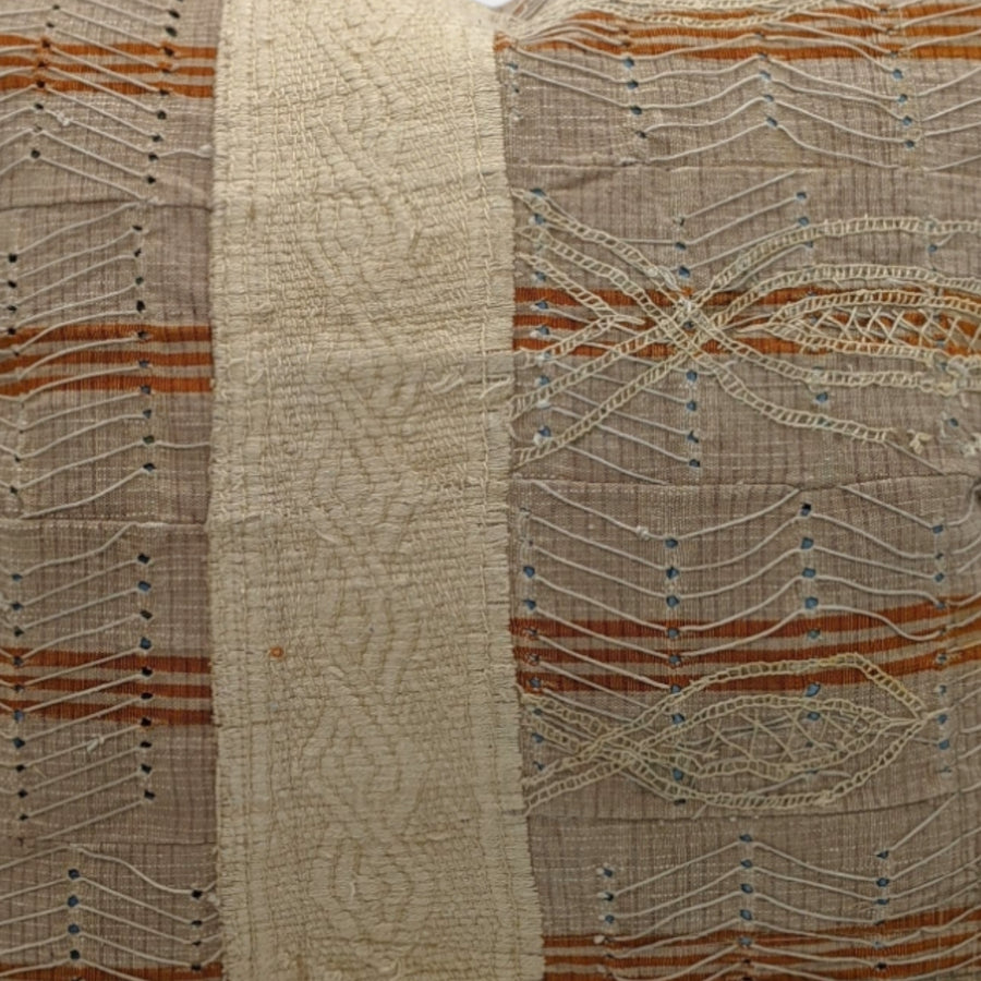 Isa Pillow - Vintage Hausa cloth in  tan