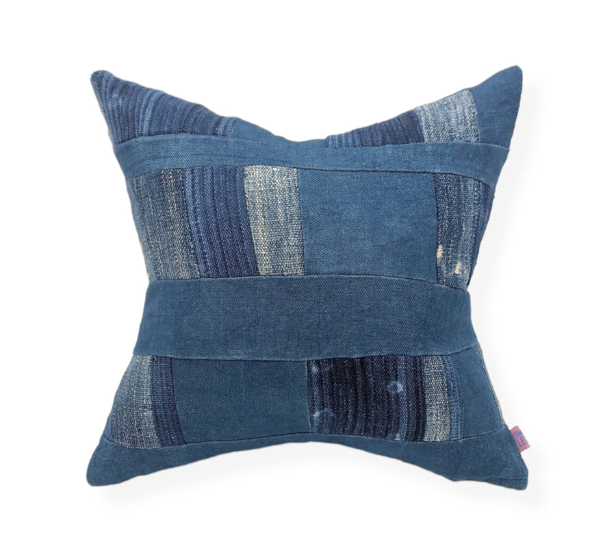 Ingram pillows - piecework West African indigo and linen