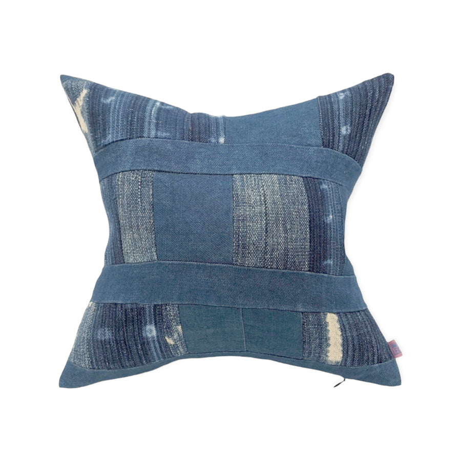 Ingram pillows - piecework West African indigo and linen
