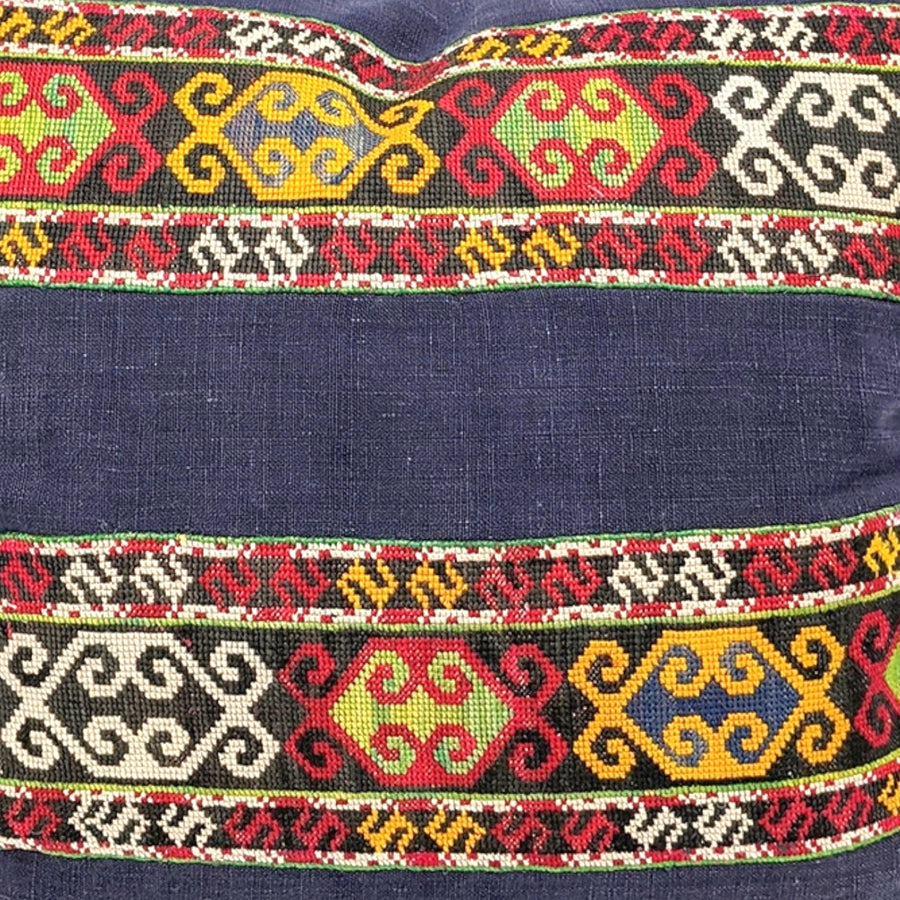 Ina Pillow Indigo and Embroidery