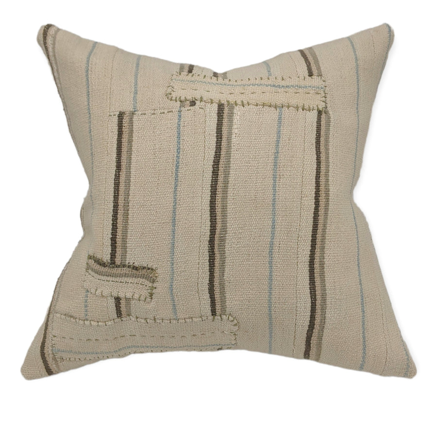 Hand-loomed Vintage Adam Pillow - Ivory Stripe