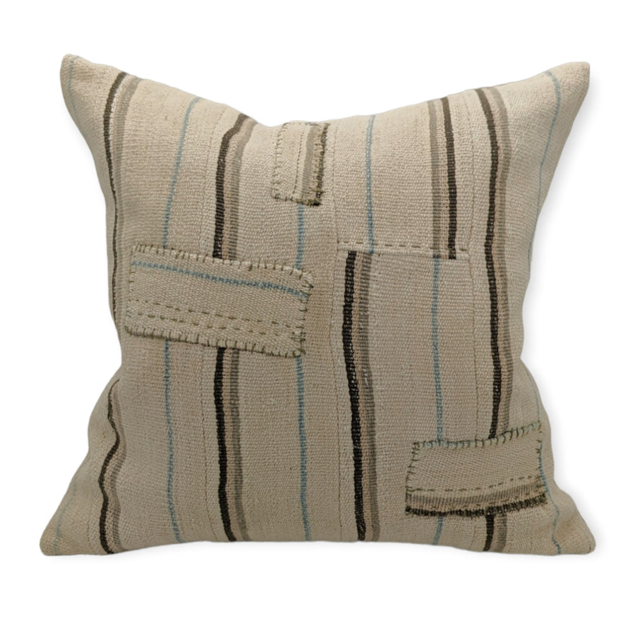 Hand-loomed Vintage Adam Pillow - Ivory Stripe