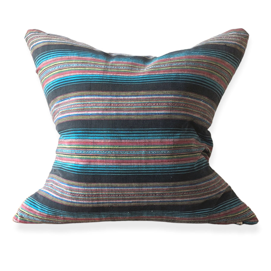 Futon Cloth -David Pillow- Stripe Mauve and Turquoise