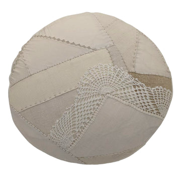 Caliban Pillow in Antique Linens- Full Moon  ivory tan