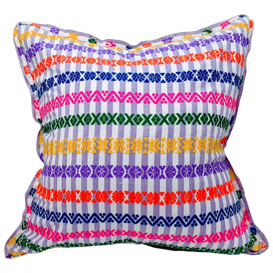Hand-loomed Meg Cushion in Pinks and Purple