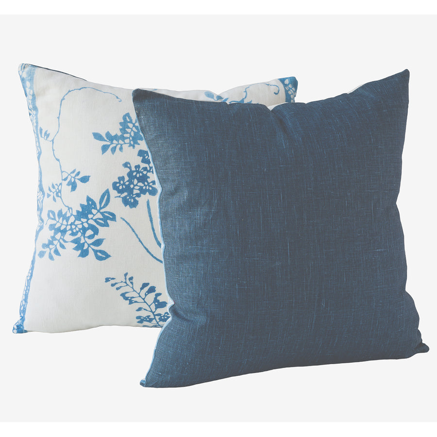 Ineza Pillow Blue and White Floral Print